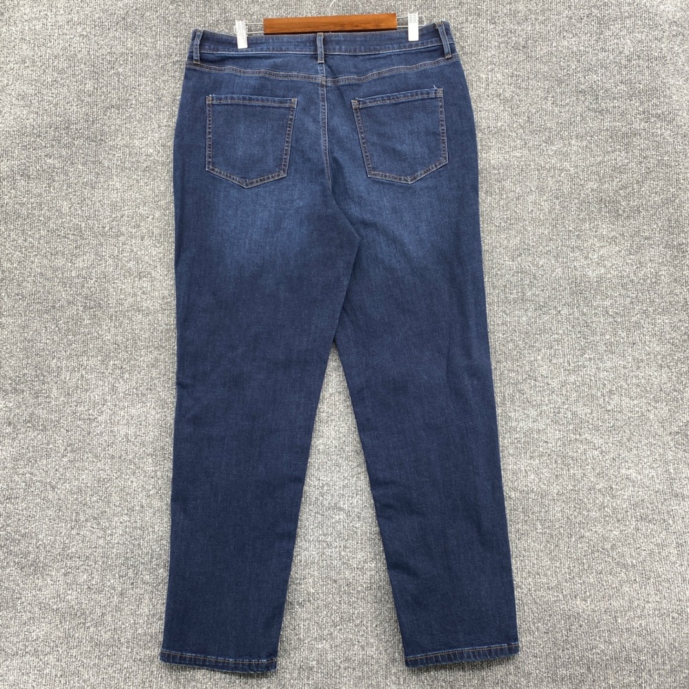Croft & Barrow Straight Leg Jeans Womens 16 Dark Blue Denim High Rise Classic - Picture 8 of 8